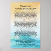 Desiderata Poem Waterverf Turbulent Ocean Sunset Poster (Voorkant)