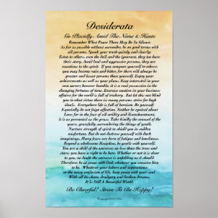Desiderata Poem Waterverf Turbulent Ocean Sunset Poster