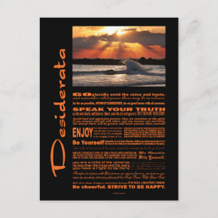 Desiderata Poem Wave Hugging Sunset Briefkaart