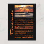 Desiderata Poem Wave Hugging Sunset Briefkaart (Voorkant)