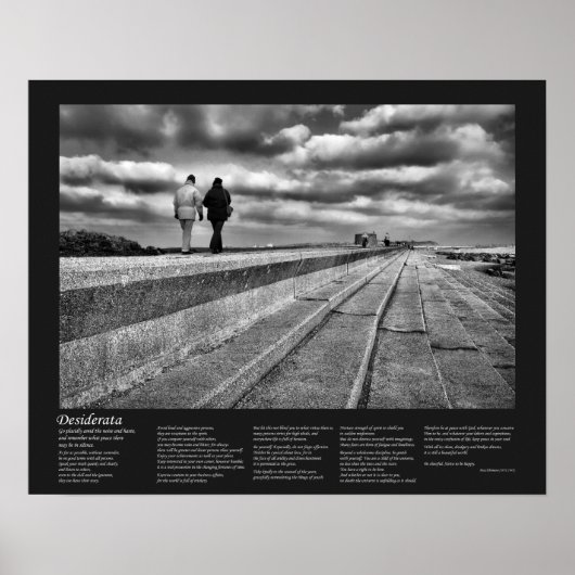 Desiderata Poem, Winter Seaside Stroll, Fine Art Poster (Voorkant)