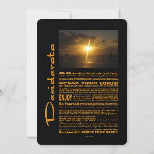 Desiderata Poem Zeer helder Zonnebeeld (Voorkant)