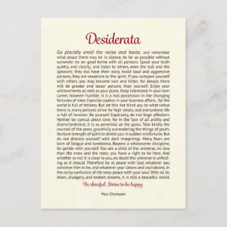 Desiderata Postcard | Desiderata Mini Art Briefkaart