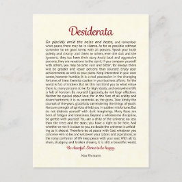 Desiderata Postcard | Desiderata Mini Art Briefkaart