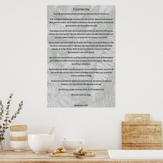 Desiderata Poster (Keuken)
