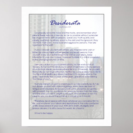 Desiderata Poster (Voorkant)