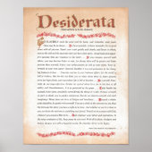 DESIDERATA POSTER (Voorkant)