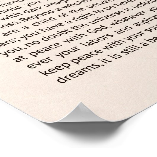 Desiderata Poster (Hoek)