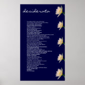 Desiderata ~ Poster (Voorkant)