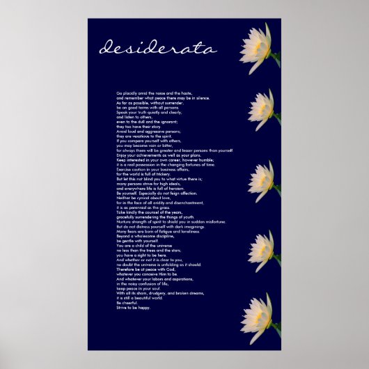 Desiderata ~ Poster (Voorkant)