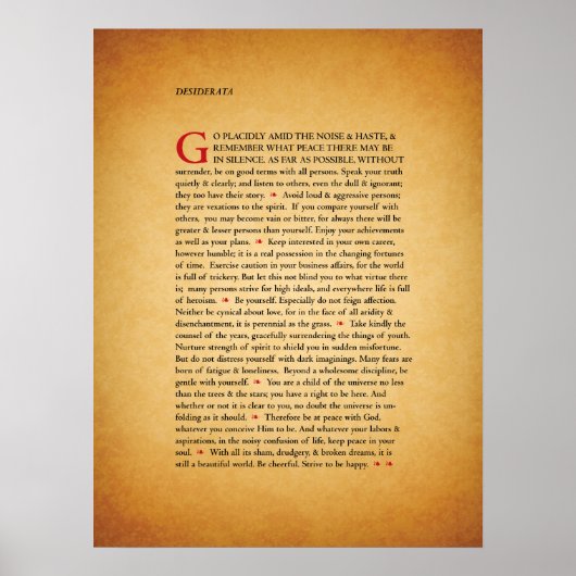 Desiderata Poster (Voorkant)