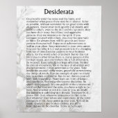 DESIDERATA POSTER (Voorkant)