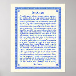 Desiderata-poster afdrukken, middeleeuws ontwerp, poster