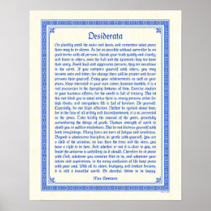 Desiderata-poster afdrukken, middeleeuws ontwerp,  poster