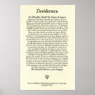 DESIDERATA Poster-Ehrmann-11x17-Church Parchment Poster