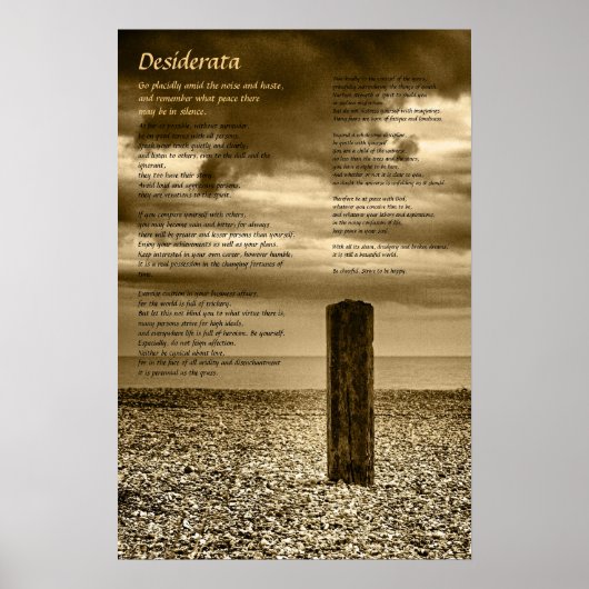 Desiderata poster - Ik heb tijd (Voorkant)