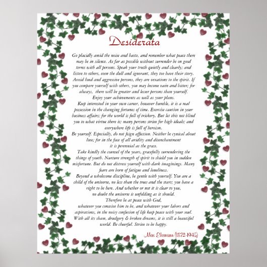 Desiderata Poster Ivy Hearts (Voorkant)