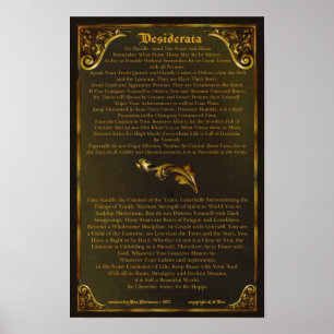 DESIDERATA Poster-Max Ehrmann-11x17-Gold Barokke Poster