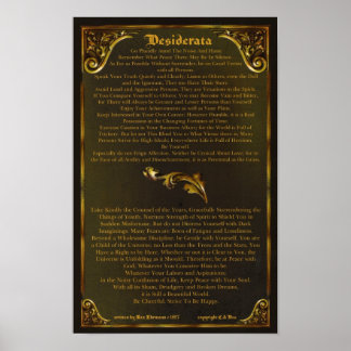 DESIDERATA Poster-Max Ehrmann-11x17-Gold Barokke Poster