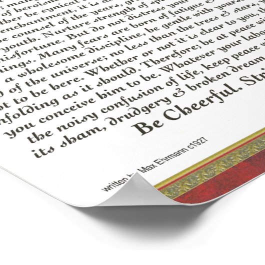 DESIDERATA Poster Max Ehrmann-Formal Trim (Hoek)