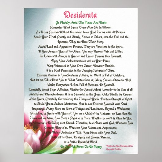 DESIDERATA Poster Max Ehrmann-Lotus Lilly Pad (Voorkant)