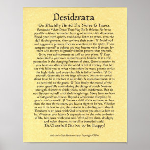 DESIDERATA Poster Max Ehrmann-Medieval Calligrafie