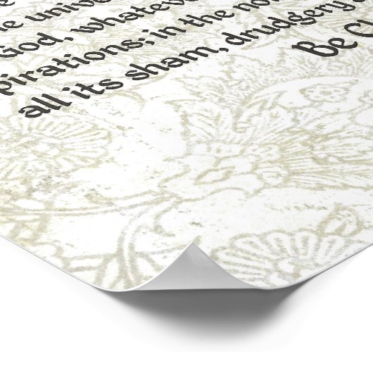 DESIDERATA Poster Max Ehrmann-Medieval Calligrafie (Hoek)