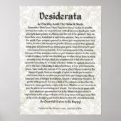 DESIDERATA Poster Max Ehrmann-Medieval Calligrafie (Voorkant)