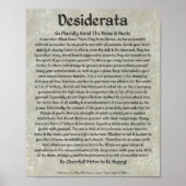 DESIDERATA Poster Max Ehrmann-Medieval Calligrafie (Voorkant)