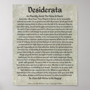 DESIDERATA Poster Max Ehrmann-Medieval Calligrafie