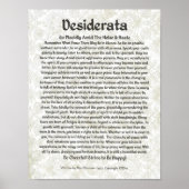 DESIDERATA Poster Max Ehrmann-Medieval Calligrafie (Voorkant)