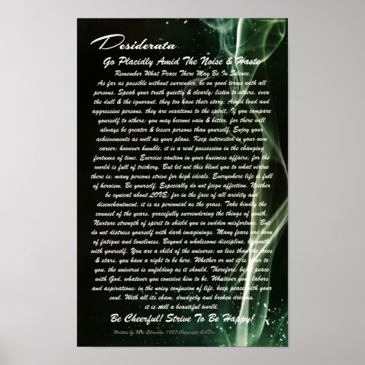 DESIDERATA Poster-Max Ehrmann-Roking Champagne Poster (Voorkant)