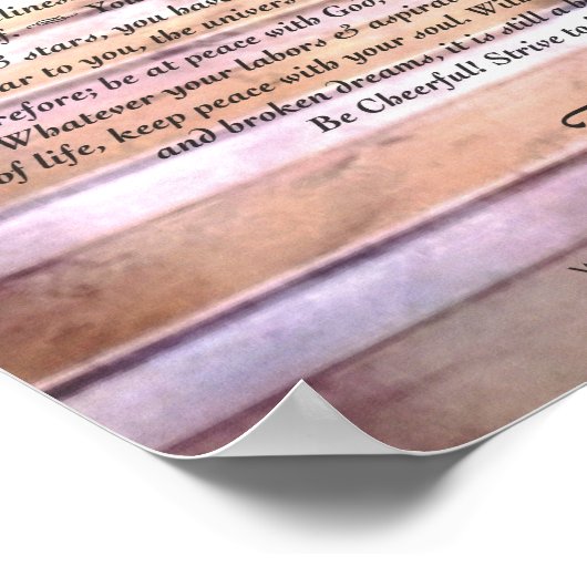 DESIDERATA-Poster op trappen naar de hemel Poster (Hoek)