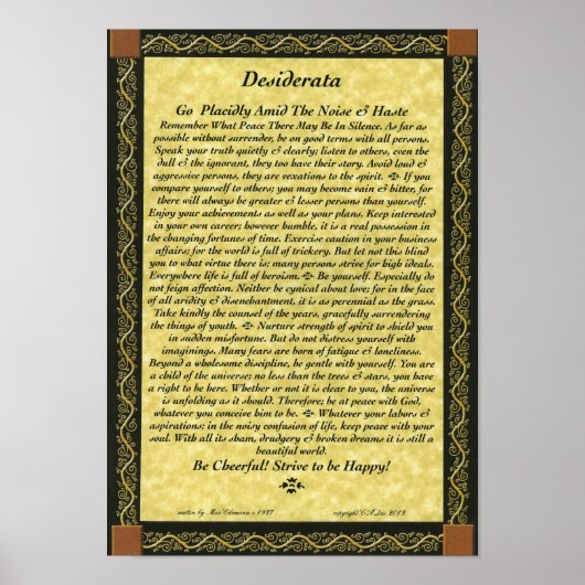 DESIDERATA-Poster Poster (Voorkant)