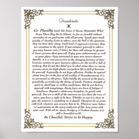 DESIDERATA-Poster Poster (Voorkant)
