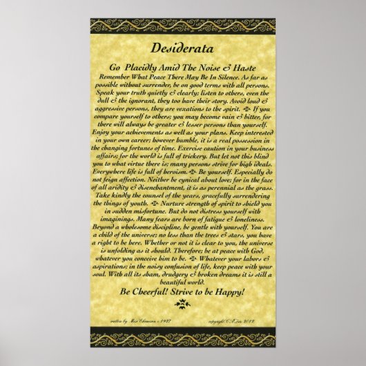 DESIDERATA-Poster Poster (Voorkant)