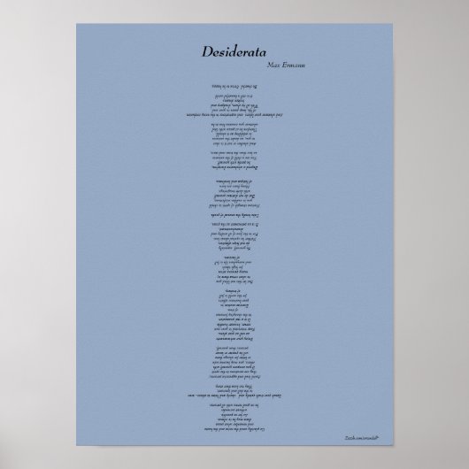 DESIDERATA-POSTER POSTER (Voorkant)