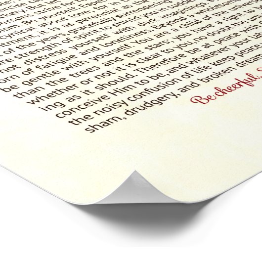 Desiderata Poster Print (Hoek)