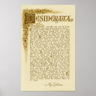 DESIDERATA-Poster van Max Ehrmann=Antiek Poster