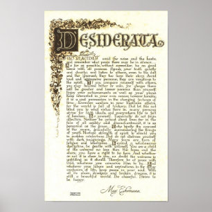 DESIDERATA-Poster van Max Ehrmann - Antiek schuifw Poster