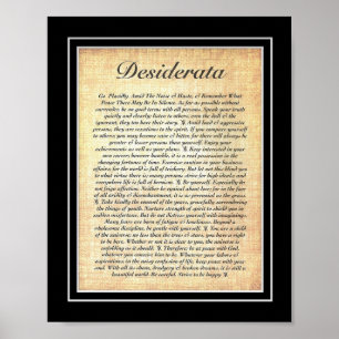 DESIDERATA-Poster van Max Ehrmann=Fossil Poster