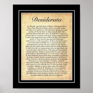 DESIDERATA-Poster van Max Ehrmann=Fossil Poster