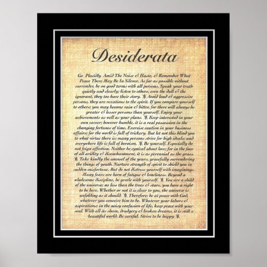 DESIDERATA-Poster van Max Ehrmann=Fossil Poster (Voorkant)