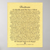 DESIDERATA-Poster van Max Ehrmann-Golden Parchment Poster (Voorkant)