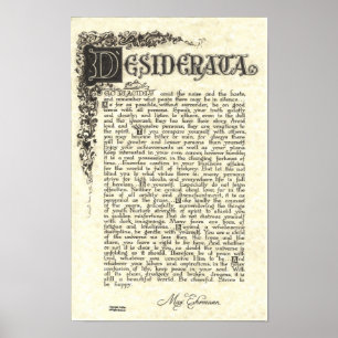 DESIDERATA-Poster van Max Ehrmann - Kool Scroll Poster