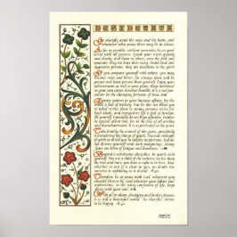 DESIDERATA-Poster van Max Ehrmann= Leaf Calligraph Poster