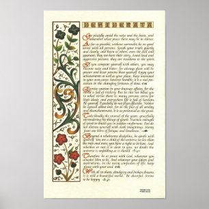 DESIDERATA-Poster van Max Ehrmann= Leaf Calligraph Poster