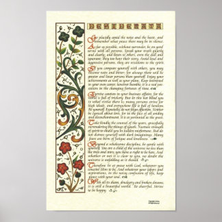 DESIDERATA-Poster van Max Ehrmann= Leaf Calligraph Poster