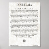 DESIDERATA-Poster van Max Ehrmann MANY SIZES Poster (Voorkant)