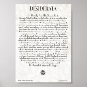 DESIDERATA-Poster van Max Ehrmann MANY SIZES Poster
